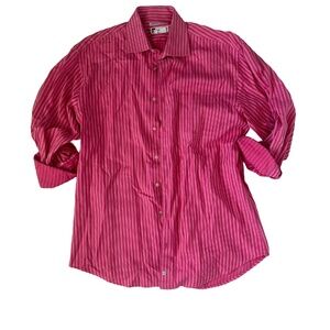 Mens Pink Pinstripes Button down